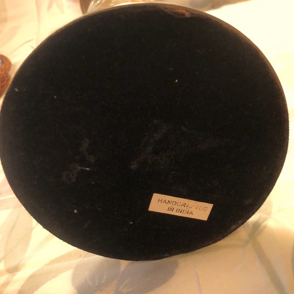 Vintage Iridescent Glass and Silvertone Brass 13”Candlesticks made India - Picture 4 of 6